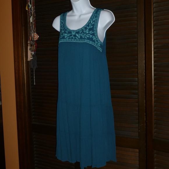 DEMOCRACY Teal Blue Tank Dress, Zip Back, XS, EUC - Picture 3 of 7